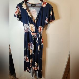 Fortune & Ivy navy floral dress